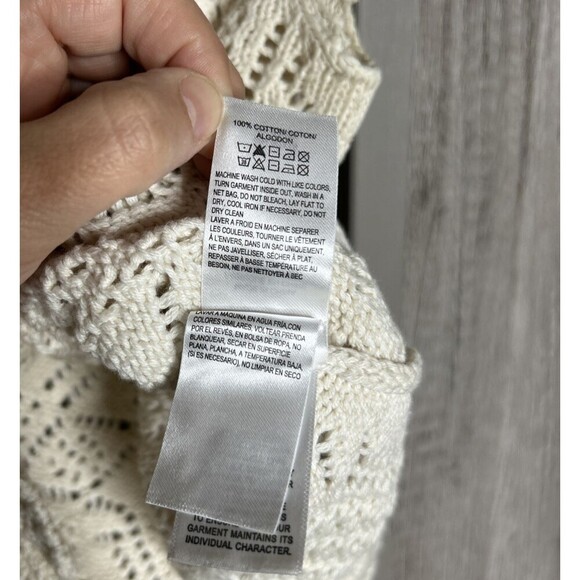 Lucky Brand Crochet Top Ivory Off The Shoulders Hippie Festival Size S - Picture 4 of 8